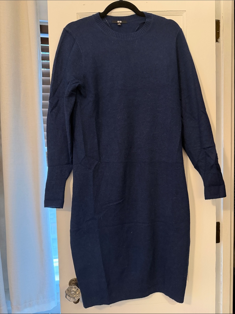 Uniqlo Midi Long-Sleeve Sweater Dress - Navy